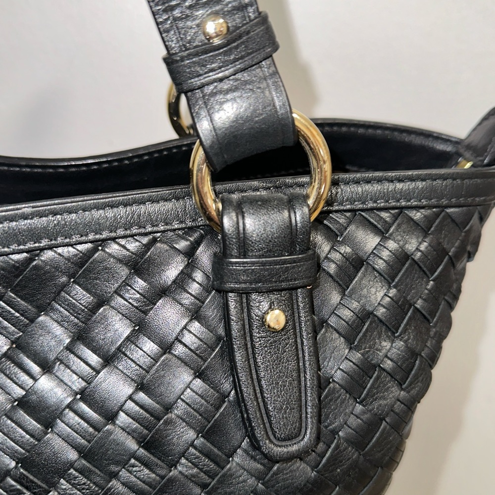 Cole Haan Black Woven Leather shoulder Bag - Picture 4 of 9